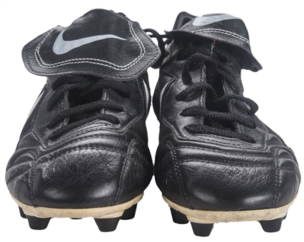1999 Michelle Akers World Cup Game Used Nike Cleats Used Vs. Korea With "Dislocated Shoulder" Inscription (Akers  LOA)